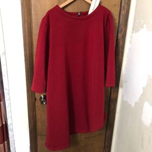 Z Avenue USA 3X Elegant Red High Low Fleece-like Dress NWT